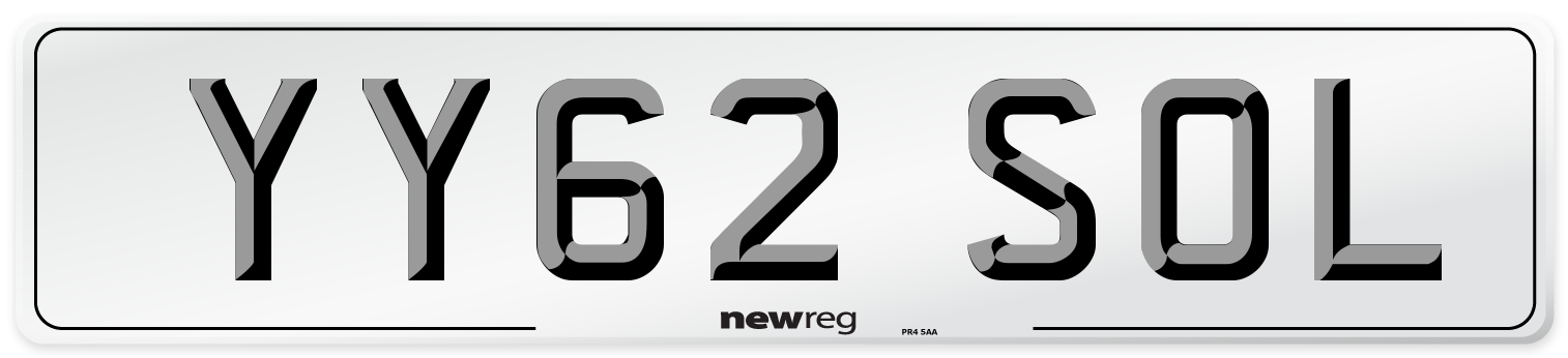 YY62 SOL Number Plate from New Reg